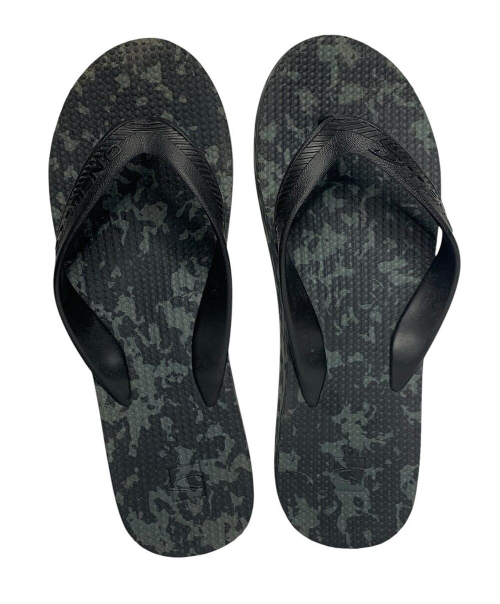 O'Neill Mens Rubber Thong Flip Flops Black Digital Camo Camouflage Beach Size 11